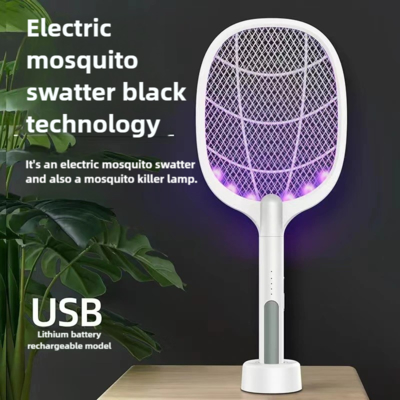 JZ UV Light 3000V High Power 2-in-1 Rechargeable Pest Control Fly Catcher Anti Mosquito Killer Lamp Mosquito Swatter supplier