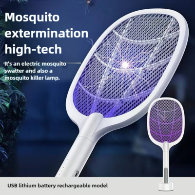 JZ UV Light 3000V High Power 2-in-1 Rechargeable Pest Control Fly Catcher Anti Mosquito Killer Lamp Mosquito Swatter supplier